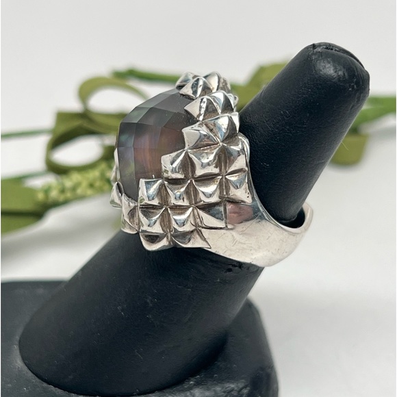 Stephen Webster Superstud Black Mother-of-Pearl Quartz Doublet .925 Ring - Picture 4 of 10